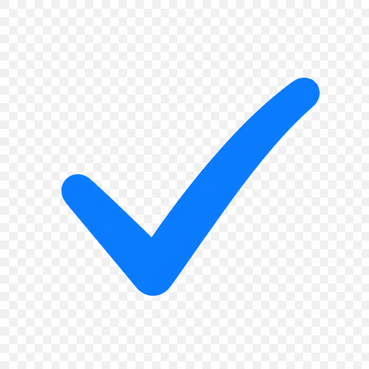 Blue Checkmark on Transparent Background